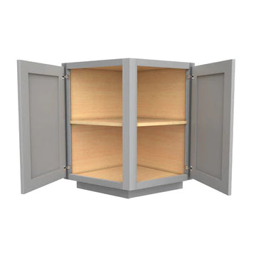 Angle Base Cabinet - 24W x 34.5H x 24D - 2D - Grey Shaker Cabinet