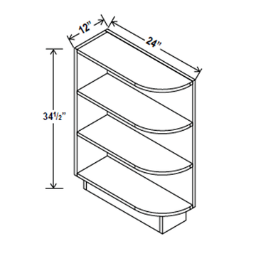 Base End Shelf Cabinet - 12W x 34-1/2H x 24D - Aria Shaker Espresso - RTA