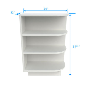 Base End Shelf Cabinet - 12W x 34-1/2H x 24D - Aria White Shaker