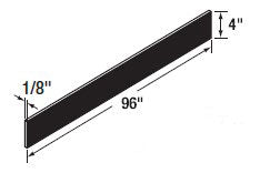 Toe Kick Material Black Hardboard - 9 Inch W x 4 Inch H x 1/8 Inch D