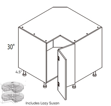 RTA Lazy Susan Kitchen Cabinet - Lacquer White | 33