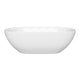 65 Inch Floor Mounted Freestanding Soaking Oval Shape Bathtub with Matte Finish Center Drain & Overflow Hole