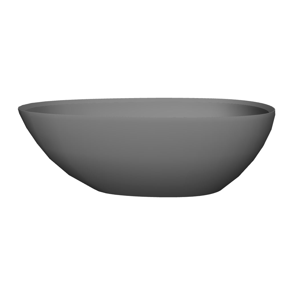 67 Inch Floor Mounted Freestanding Soaking Oval Shape Bathtub with Matte Finish Center Drain & Overflow Hole