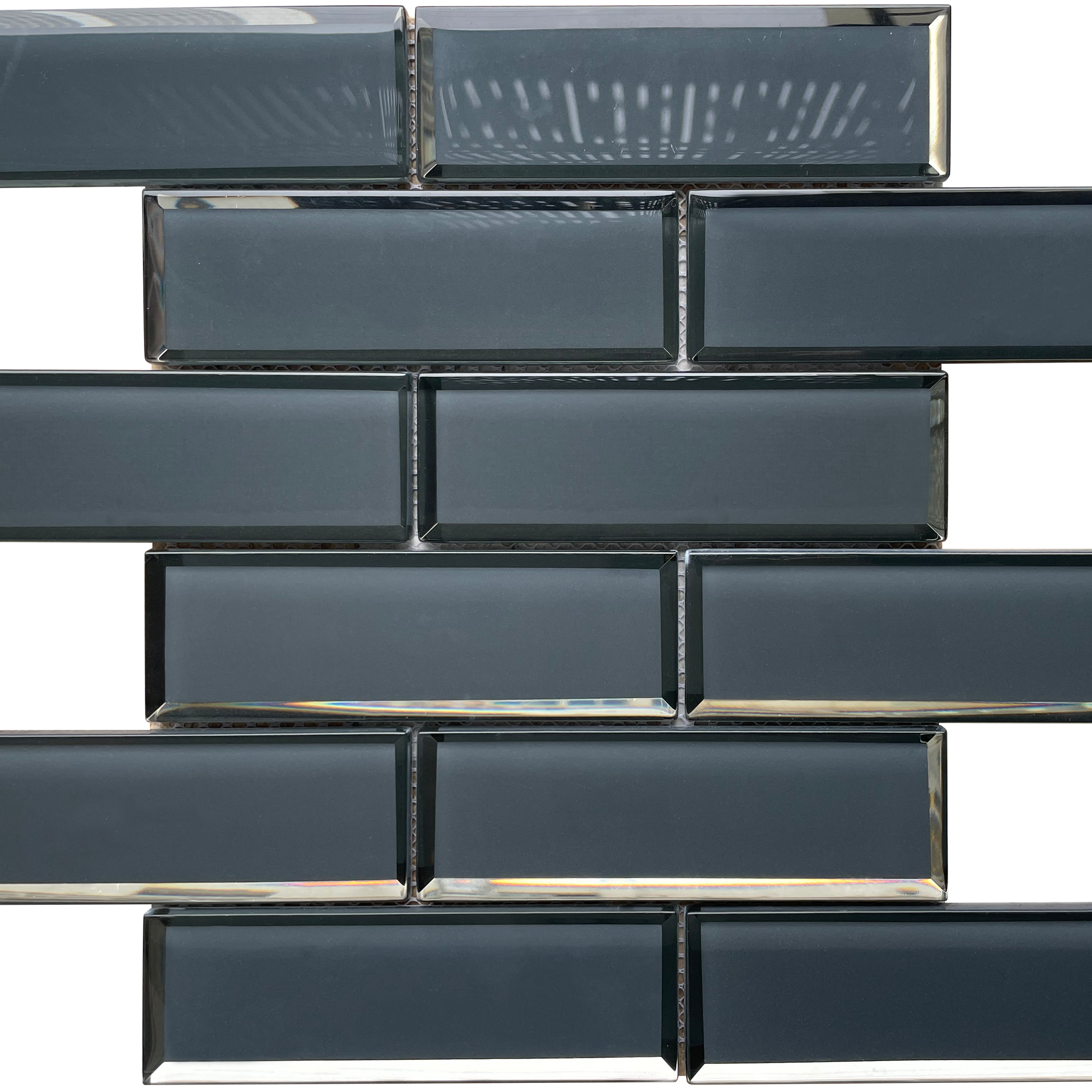 12 x 12 inch Glass Mosaic Tile with Dark Grey Color