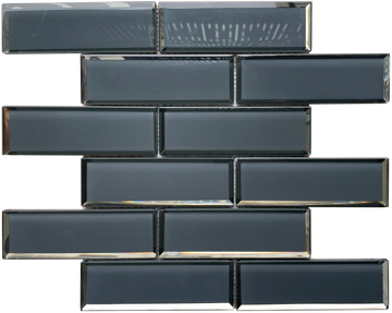 12 x 12 inch Glass Mosaic Tile with Dark Grey Color
