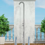 Wave Outdoor Brushed Stainless Steel Shower Head - Shower Fixtures In Brushed Stainless Steel Finish