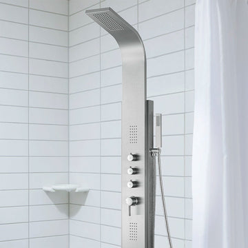 Sleek Brushed Stainless Steel Malibu Shower System - 7