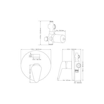 LED TruTemp Pressure Balance Valve W/ Rough-In Valve Trim Kit - 1/2" NPT - Round - Bathroom Plumbing Fixture