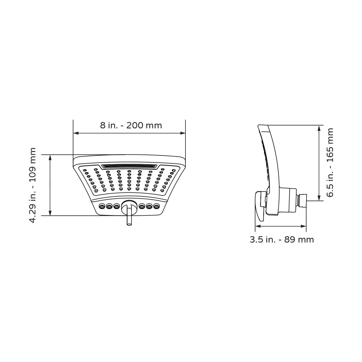 Single Wall Mount Fixed Rain Shower Head - High Pressure Showerhead - Upgraded Fixed Showerhead