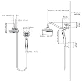 High Pressure Dual Shower Head System - Water Saving Shower Head With 6 Shower Spray Functions