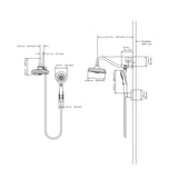 High Pressure Dual Shower Head System - Water Saving Shower Head With 6 Shower Spray Functions