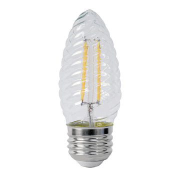 LED Light Bulb, 60Watt, F15 , E26, Glass Filament, Post Lantern Bulb, 500 Lumens
