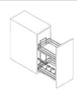 RTA - Fabric Grey - Base Spice Rack Cabinet | 9