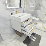 Blossom Floating / Wall Mounted Bathroom Vanity With Acrylic Sink Top & Aluminum Alloy Frame