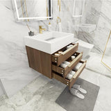 Blossom Floating / Wall Mounted Bathroom Vanity With Acrylic Sink Top & Aluminum Alloy Frame