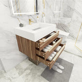 Blossom Floating / Wall Mounted Bathroom Vanity With Acrylic Sink Top & Aluminum Alloy Frame