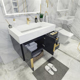 Blossom Floating / Wall Mounted Bathroom Vanity With Acrylic Sink Top & Aluminum Alloy Frame