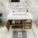 Blossom Freestanding Bathroom Vanity With Acrylic Sink, Drawers, Open Shelf Storage & Gold Hardware & Frame