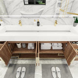 Blossom Freestanding Bathroom Vanity With Acrylic Sink, Drawers, Open Shelf Storage & Gold Hardware & Frame