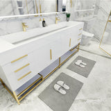 Blossom Freestanding Bathroom Vanity With Acrylic Sink, Drawers, Open Shelf Storage & Gold Hardware & Frame