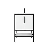 Marinus Freestanding Bathroom Vanity With Reinforced Acrylic Sink, Doors & Open Storage Shelves