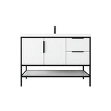 Marinus Freestanding Bathroom Vanity With Reinforced Acrylic Sink, Doors & Open Storage Shelves