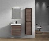 Luxury Kingdom Floating / Wall Mounted Bathroom Vanity With Acrylic Sink, Farmhouse Bath Vanity W/ Storage Cabinet