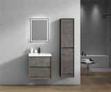 Luxury Kingdom Floating / Wall Mounted Bathroom Vanity With Acrylic Sink, Farmhouse Bath Vanity W/ Storage Cabinet