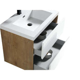 Luxury Kingdom Floating / Wall Mounted Bathroom Vanity With Acrylic Sink, Farmhouse Bath Vanity W/ Storage Cabinet