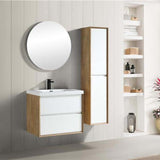 Luxury Kingdom Floating / Wall Mounted Bathroom Vanity With Acrylic Sink, Farmhouse Bath Vanity W/ Storage Cabinet