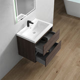 Luxury Kingdom Floating / Wall Mounted Bathroom Vanity With Acrylic Sink, Farmhouse Bath Vanity W/ Storage Cabinet