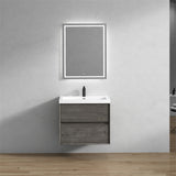 Luxury Kingdom Floating / Wall Mounted Bathroom Vanity With Acrylic Sink, Farmhouse Bath Vanity W/ Storage Cabinet