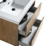 Luxury Kingdom Floating / Wall Mounted Bathroom Vanity With Acrylic Sink, Farmhouse Bath Vanity W/ Storage Cabinet