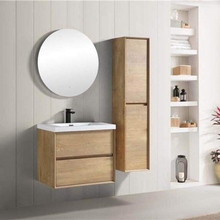 Luxury Kingdom Floating / Wall Mounted Bathroom Vanity With Acrylic Sink, Farmhouse Bath Vanity W/ Storage Cabinet