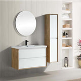 Luxury Kingdom Floating / Wall Mounted Bathroom Vanity With Acrylic Sink, Farmhouse Bath Vanity W/ Storage Cabinet