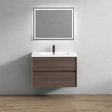 Luxury Kingdom Floating / Wall Mounted Bathroom Vanity With Acrylic Sink, Farmhouse Bath Vanity W/ Storage Cabinet