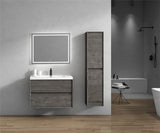 Luxury Kingdom Floating / Wall Mounted Bathroom Vanity With Acrylic Sink, Farmhouse Bath Vanity W/ Storage Cabinet