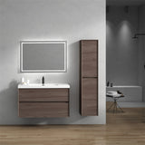 Luxury Kingdom Floating / Wall Mounted Bathroom Vanity With Acrylic Sink, Farmhouse Bath Vanity W/ Storage Cabinet