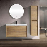 Luxury Kingdom Floating / Wall Mounted Bathroom Vanity With Acrylic Sink, Farmhouse Bath Vanity W/ Storage Cabinet