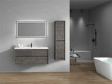 Luxury Kingdom Floating / Wall Mounted Bathroom Vanity With Acrylic Sink, Farmhouse Bath Vanity W/ Storage Cabinet