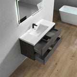 Luxury Kingdom Floating / Wall Mounted Bathroom Vanity With Acrylic Sink, Farmhouse Bath Vanity W/ Storage Cabinet