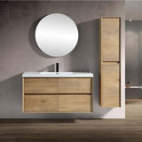 Luxury Kingdom Floating / Wall Mounted Bathroom Vanity With Acrylic Sink, Farmhouse Bath Vanity W/ Storage Cabinet