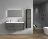 Luxury Kingdom Floating / Wall Mounted Bathroom Vanity With Acrylic Sink, Farmhouse Bath Vanity W/ Storage Cabinet