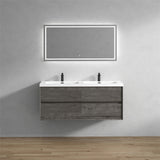 Luxury Kingdom Floating / Wall Mounted Bathroom Vanity With Acrylic Sink, Farmhouse Bath Vanity W/ Storage Cabinet