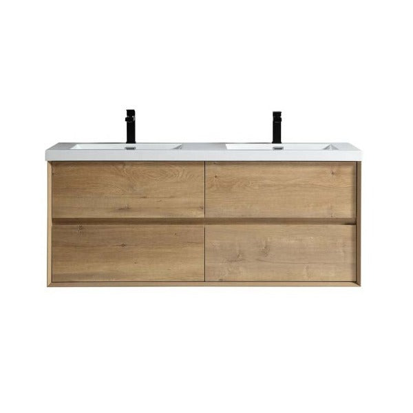 Luxury Kingdom Floating / Wall Mounted Bathroom Vanity With Acrylic Sink, Farmhouse Bath Vanity W/ Storage Cabinet