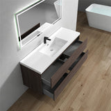 Luxury Kingdom Floating / Wall Mounted Bathroom Vanity With Acrylic Sink, Farmhouse Bath Vanity W/ Storage Cabinet