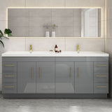 Everest Freestanding Bathroom Vanity with Acrylic Sink, Doors & Drawers