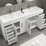 Everest Freestanding Bathroom Vanity with Acrylic Sink, Doors & Drawers