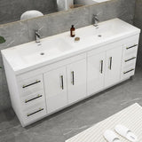 Everest Freestanding Bathroom Vanity with Acrylic Sink, Doors & Drawers