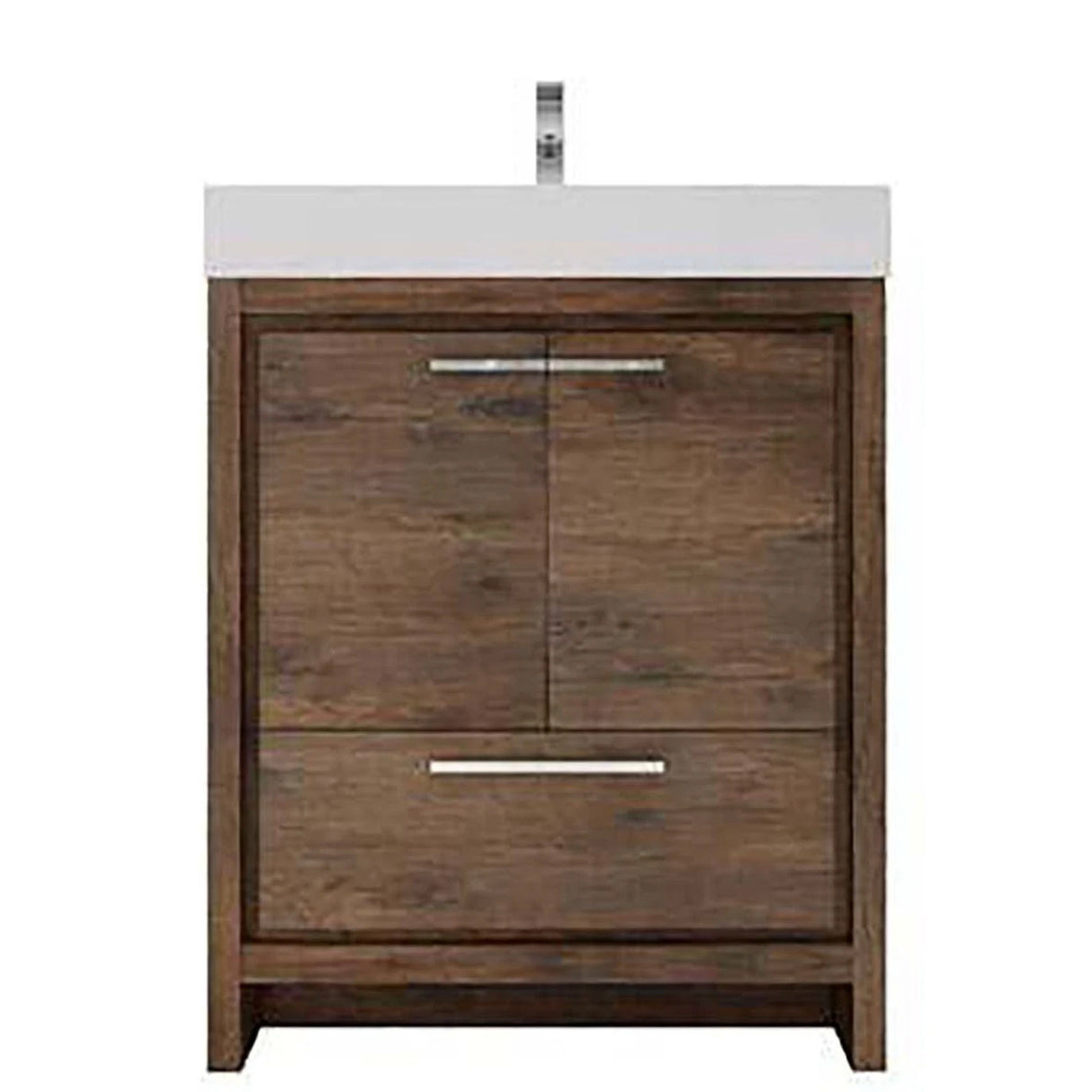 Modern Ashley Freestanding Bathroom Vanity With Acrylic Single Sink, 2 Door & Drawer